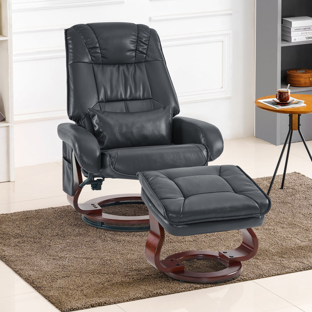 FUFU&GAGA 37.4 in. H Gray Ottoman Lounge Recliner Chair and