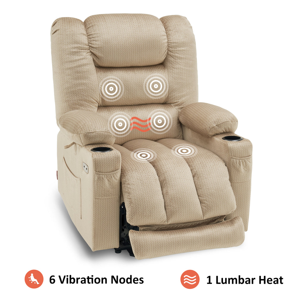 Mcombo Electric Power Recliner Chair With Heat And Massage, USB Ports ...