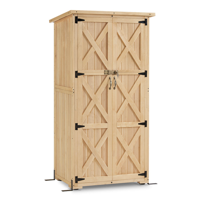 Garden Storage Closet Shed  Outdoor Utility Storage Cabinet