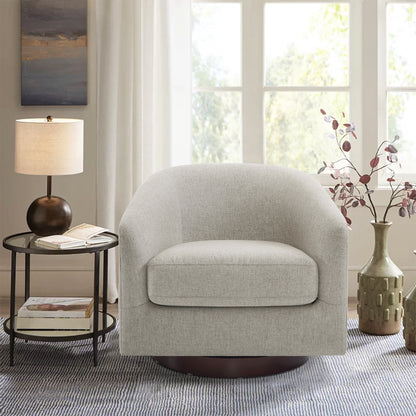 MCombo Swivel Accent Chair, Upholstered Round Barrel chair, Modern Club Armchair for Living Room, Bedroom, Corner 4452