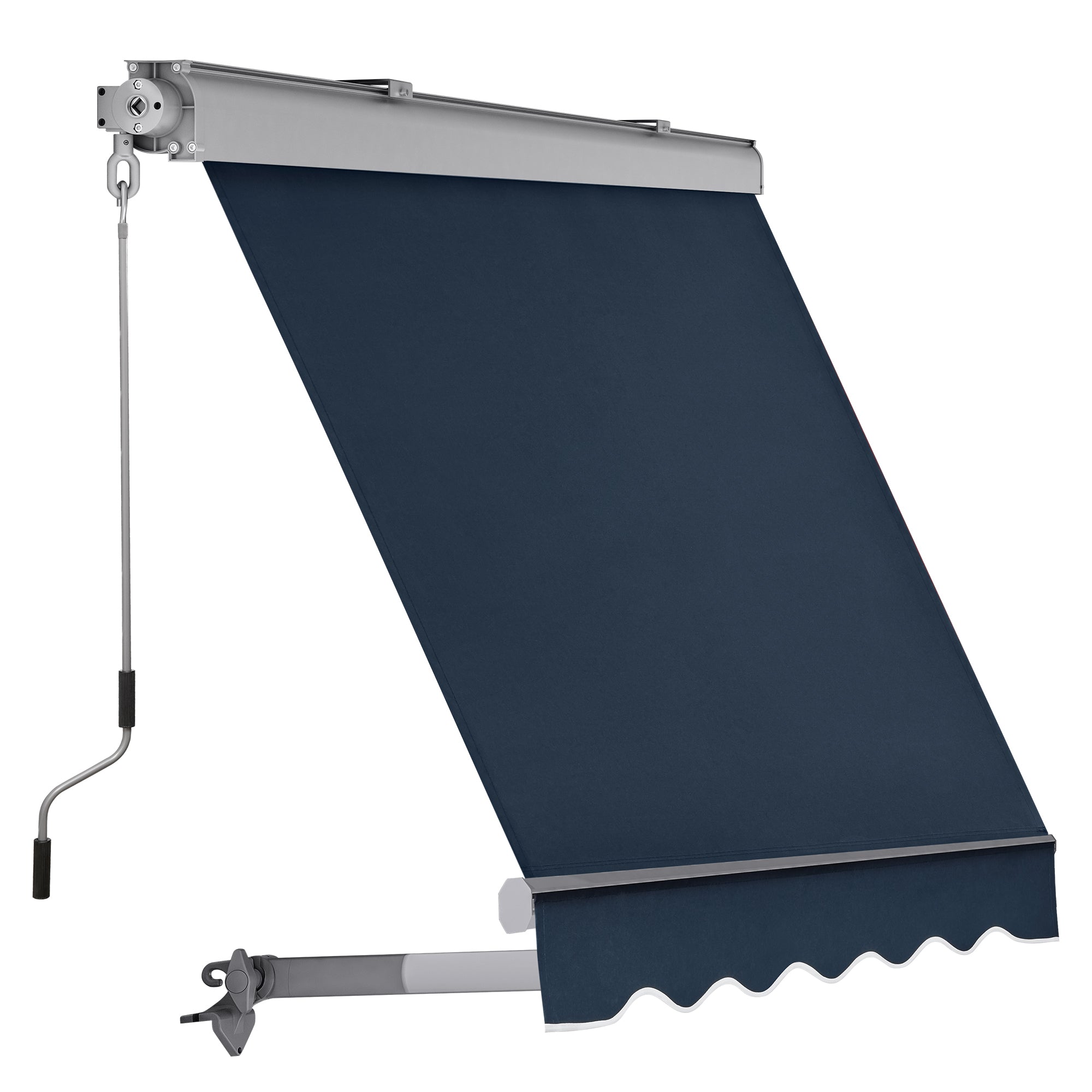 MCombo Patio Window Awnings 5'x8', Fully Assembled Manual Retractable Sunshade Canopy for Windows, 4137 4167