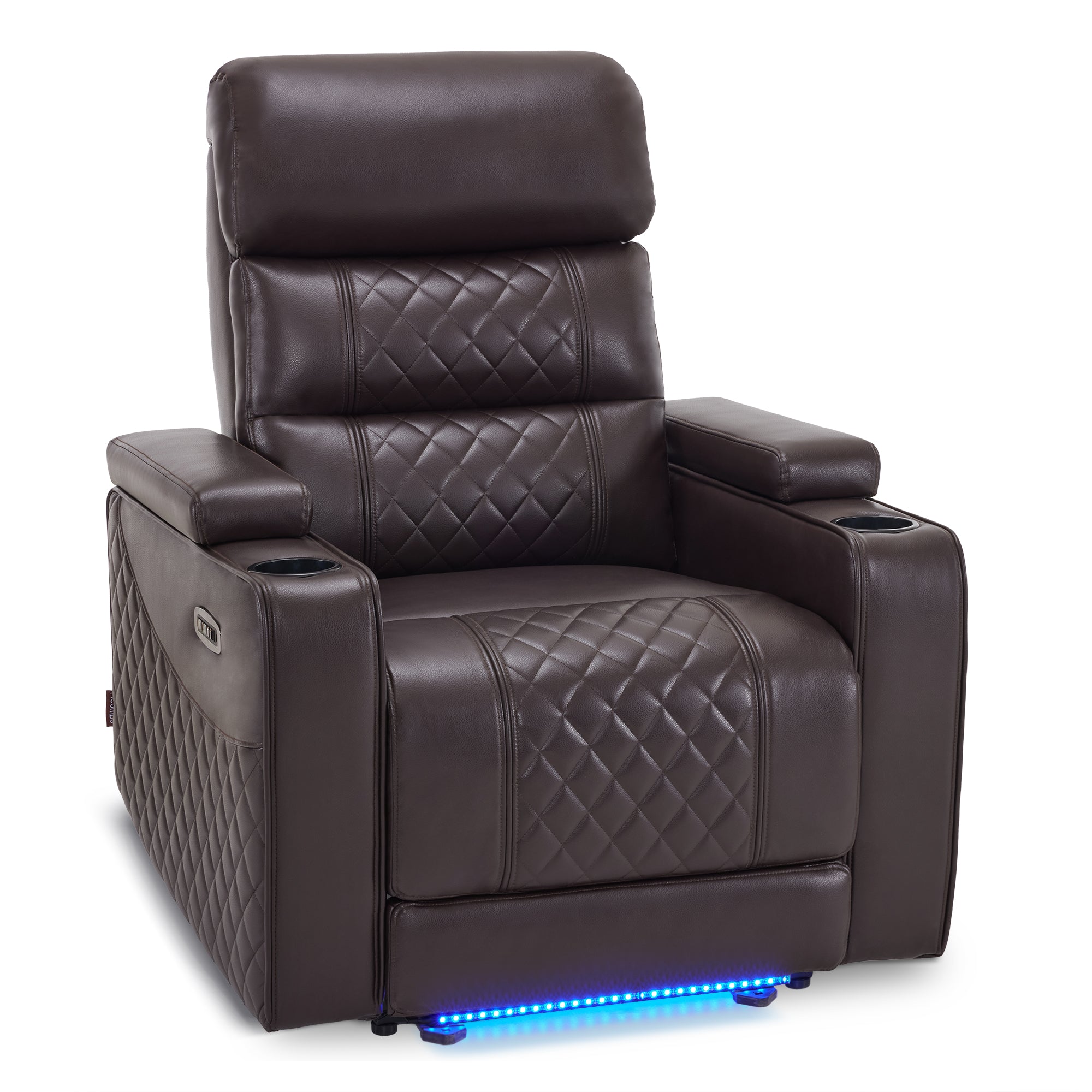 MCombo Power Recliner Chair with Adjustable Headrest for Living Room, Electric Reclining Sofa with USB & Type-C Port, Armrest Storage & LED Light HTS432