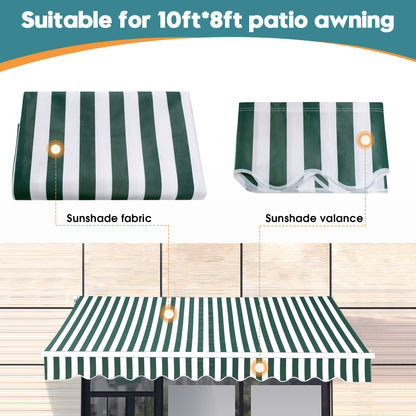 MCombo Patio Awning 10x8 /12x10 /13x8 Feet Fabric Replacement Sunshade Canopy for Retractable Awnings