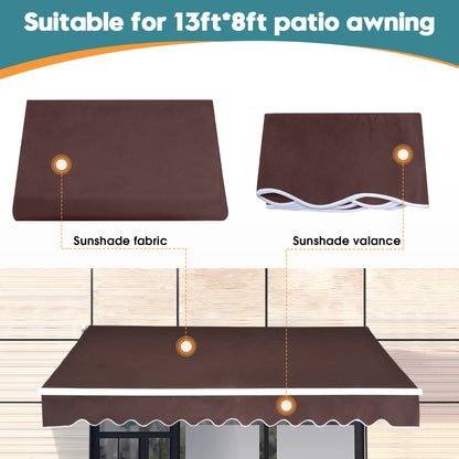 MCombo Patio Awning 10x8 /12x10 /13x8 Feet Fabric Replacement Sunshade Canopy for Retractable Awnings