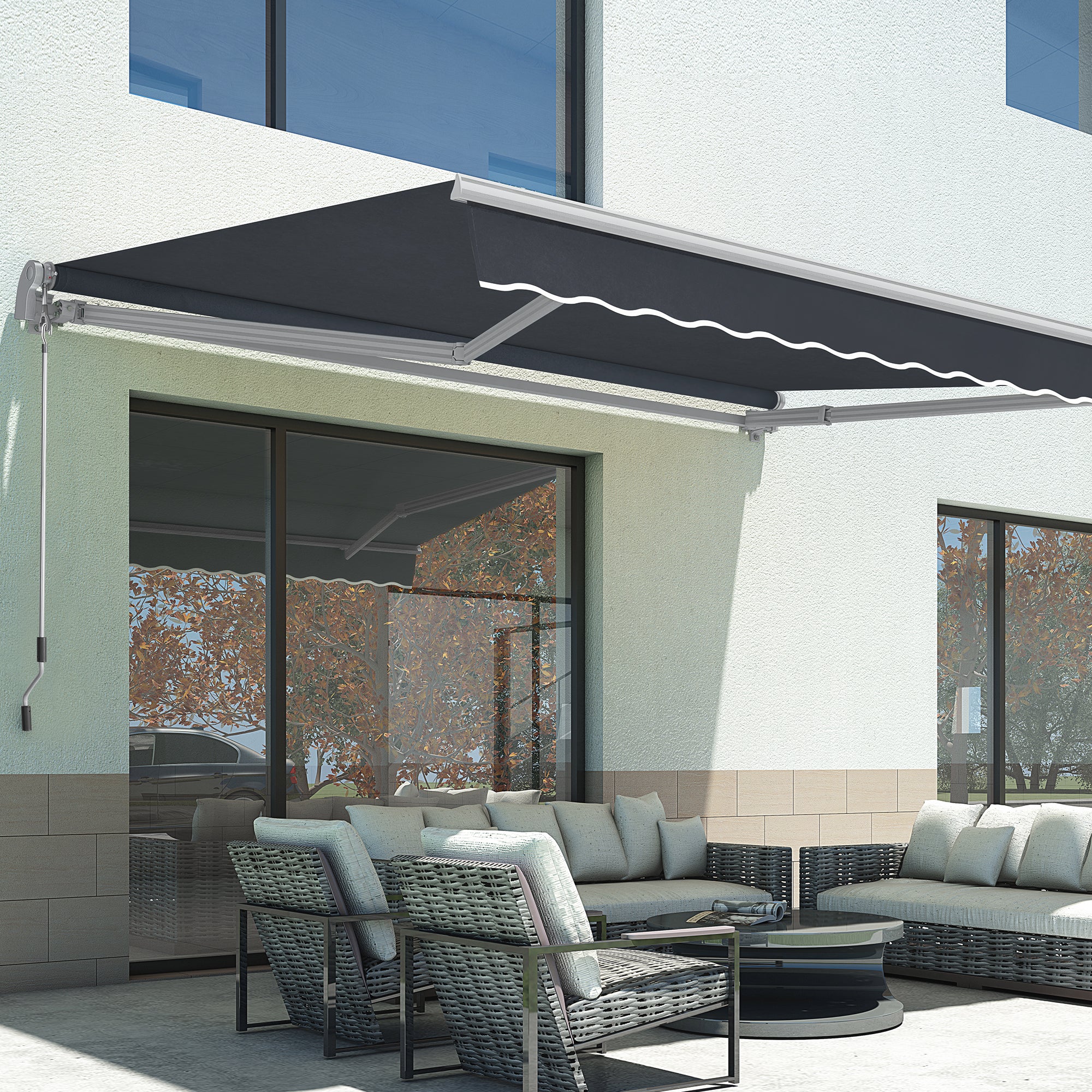 MCombo Patio Awning 10x8 Feet Sunshade Canopy for Motorized Retractable Awnings, 4693