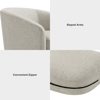 MCombo Swivel Accent Chair, Upholstered Round Barrel chair, Modern Club Armchair for Living Room, Bedroom, Corner 4452