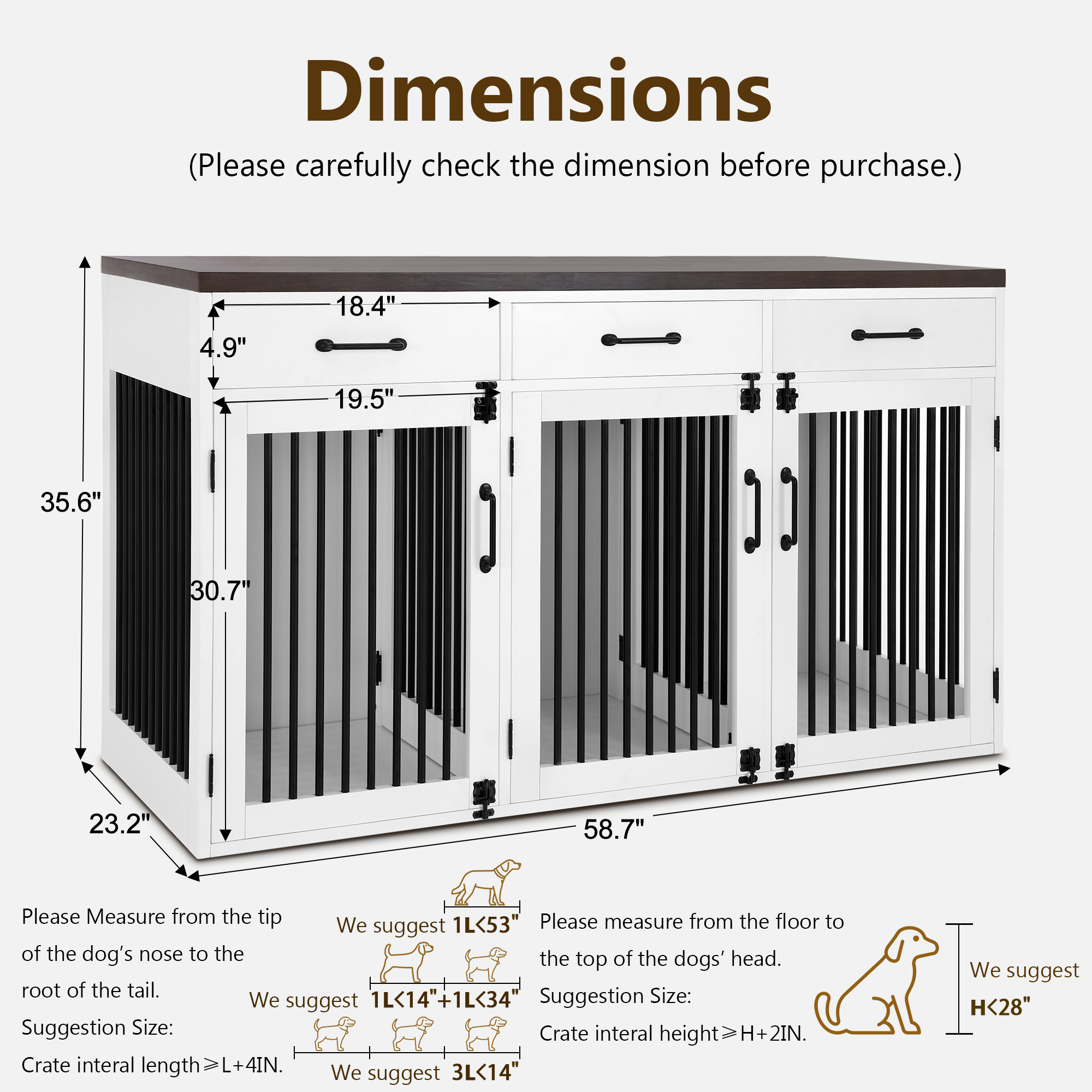 Dog Crate for Small/Medium/Large Dogs, V974