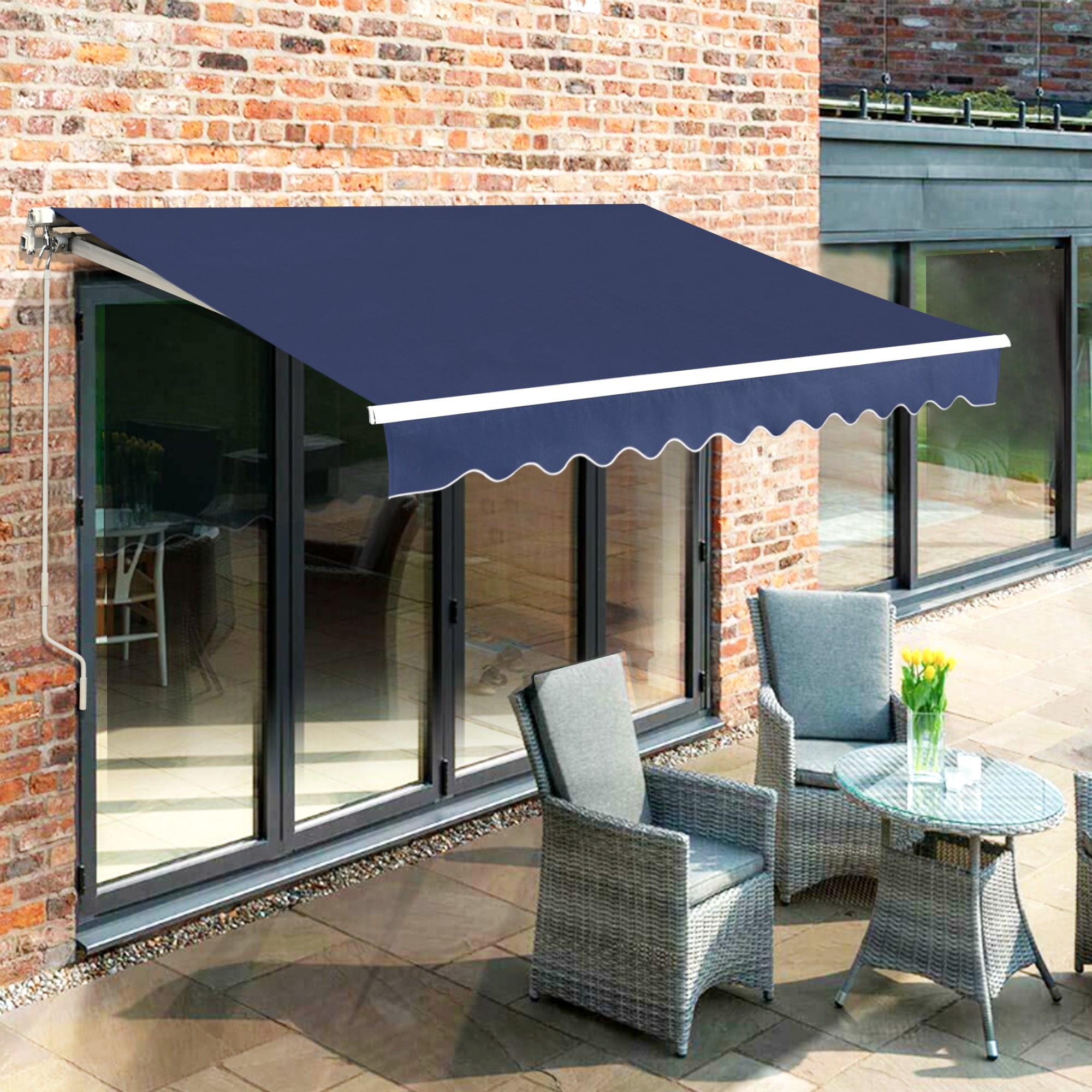 MCombo Patio Awning 10x8 /12x10 /13x8 Feet Fabric Replacement Sunshade Canopy for Retractable Awnings