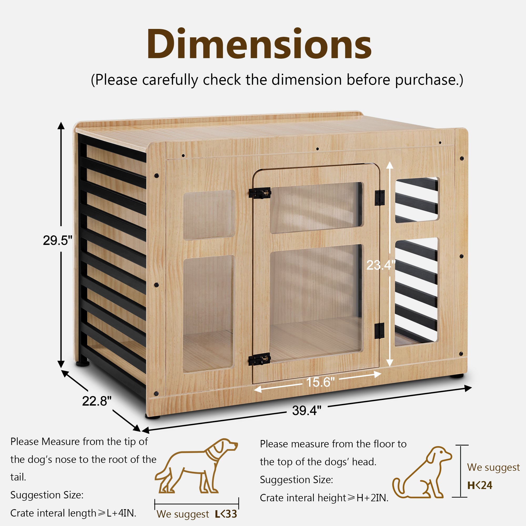 Dog Crate for Small/Medium Dogs, 1421