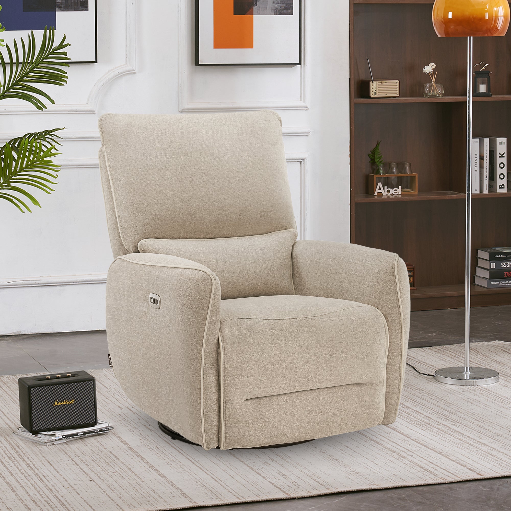 Power Recliner Chair, Swivel Glider Rocker, Fabric 6922