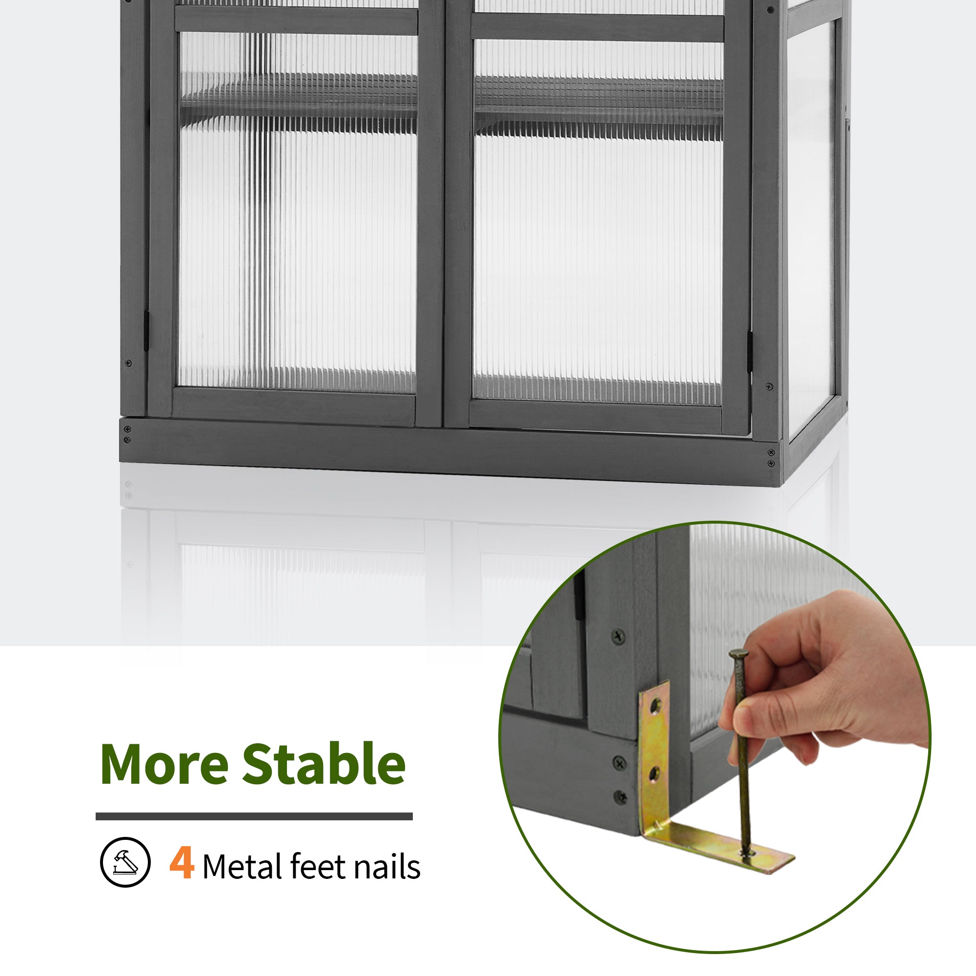 MCombo Greenhouse Wooden Cold Frame Greenhouse, Garden Portable Mini Greenhouse Cabinet, Raised Flower Planter Shelf Protection for Outdoor Indoor Use, 0760