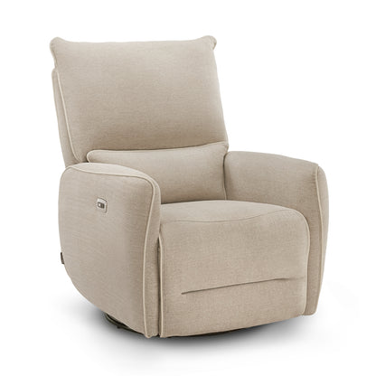 MCombo Power Swivel Glider Recliner Chair, Electric Rocker Recliner Chairs with USB Charging Ports for Living Room and Nursery, Fabric 6160-6922