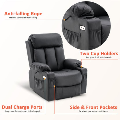 Power Lift Recliner Chair for Elderly, Faux Leather 7426