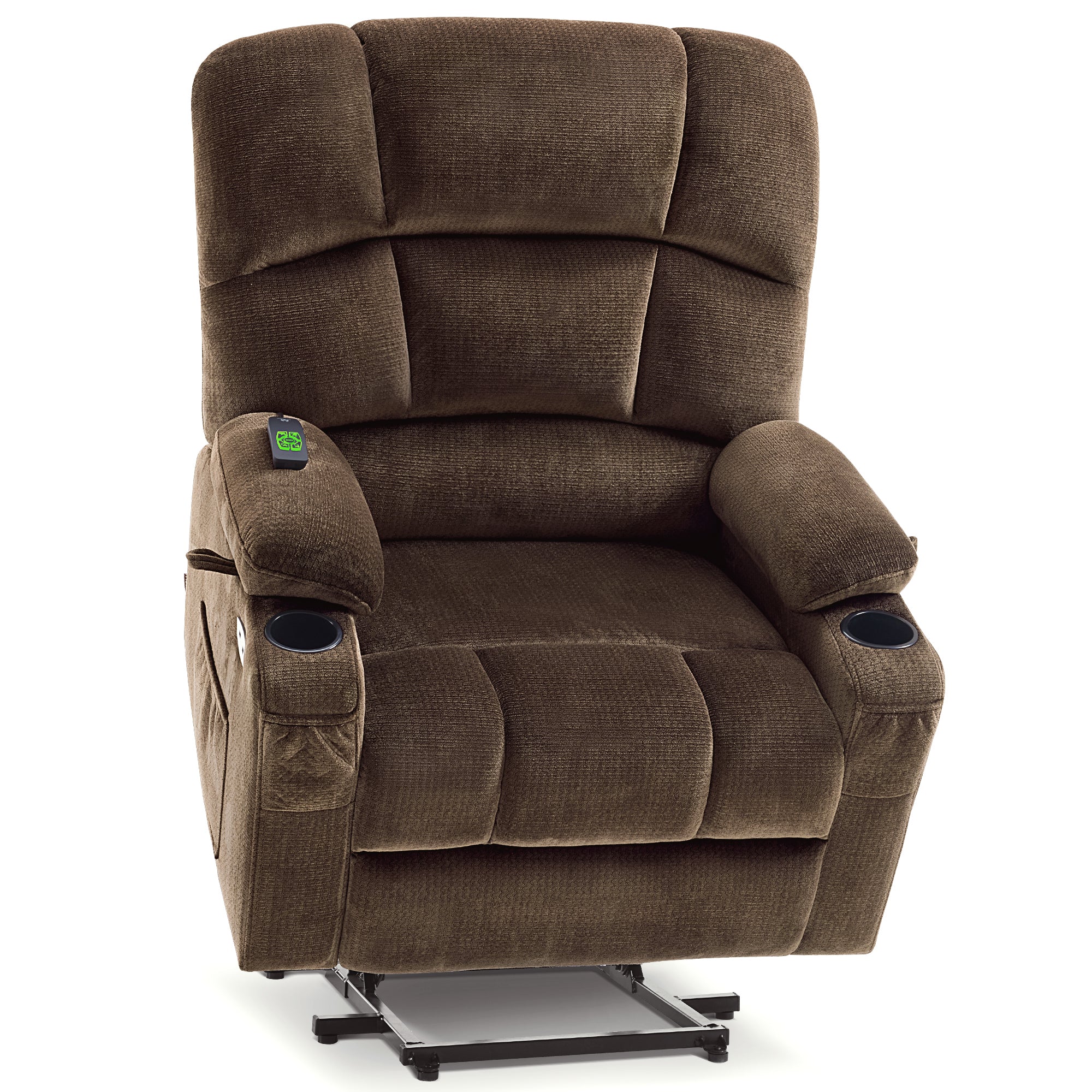 MCombo Dual Motor Power Lift Recliner Chair with Massage and Heat for Elderly People, Infinite Position, Home Button, Fabric 7680/7679