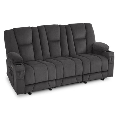 Power Reclining Sofa with Heat and Massage, Fabric 6015