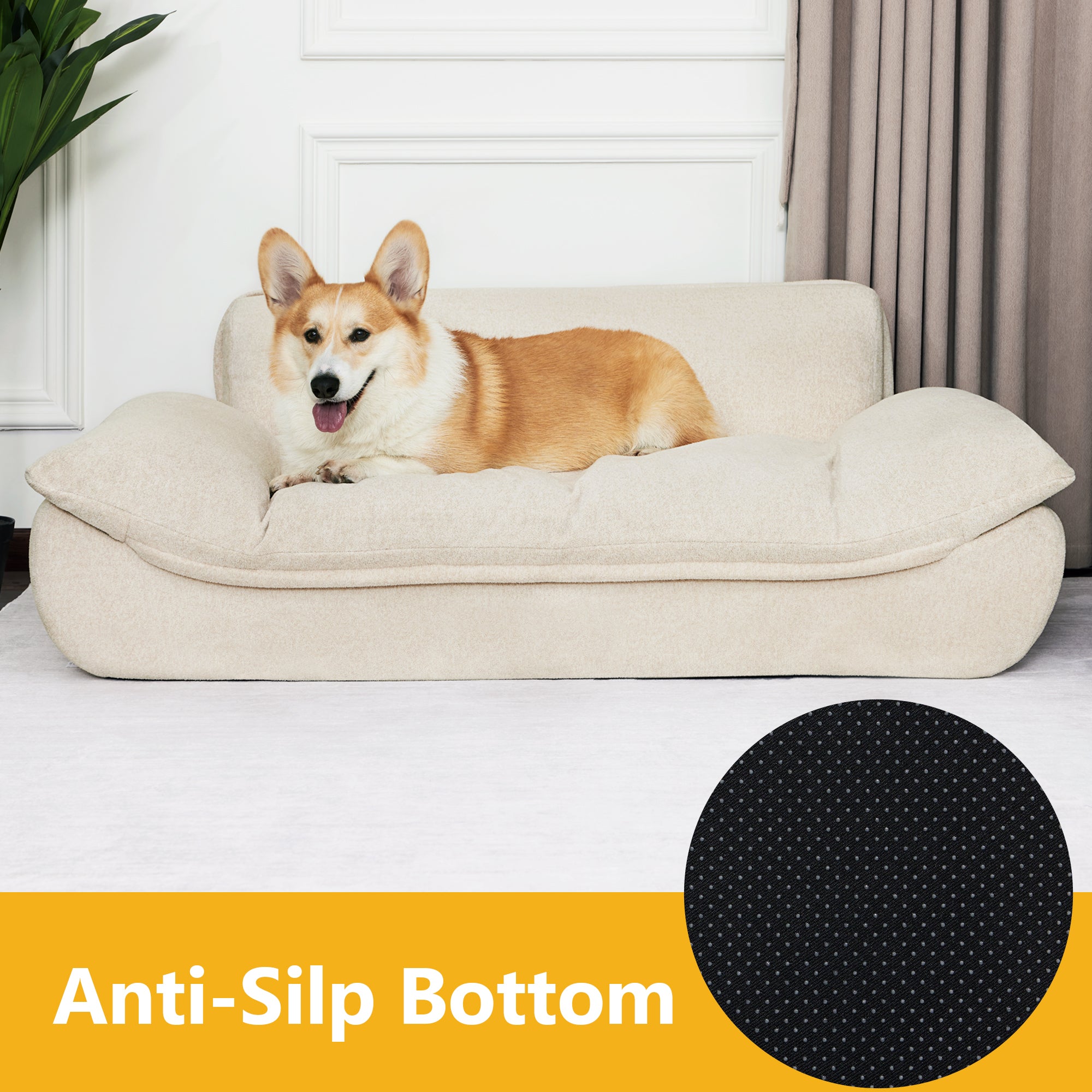 Dog Sofa Bed with Anti-Slip Bottom, Fabric PS215