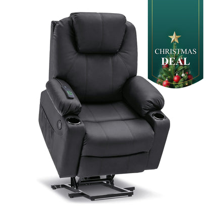 Power Lift Recliner Chair for Elderly, Massage and Heat, Faux Leather 7040|7516|7141