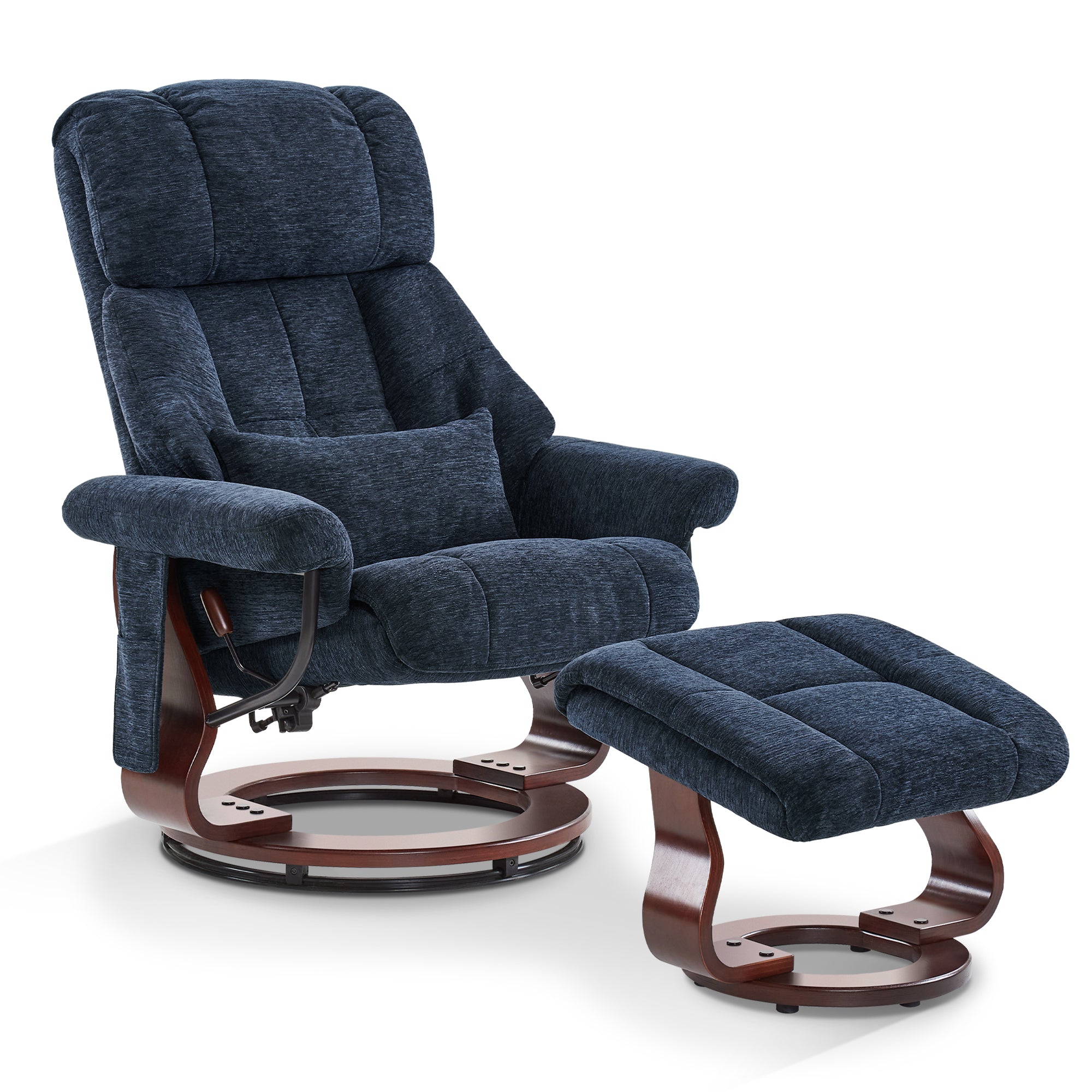 Swivel Recliner with Ottoman with Massage Fabric 4441 MCombo