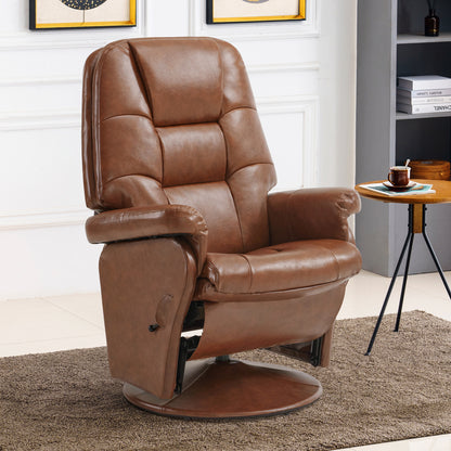 MCombo Swivel Glider Recliner with Ottoman, Reclining Chair with Adjustable Back, Faux leather Upholstered lounge Chair for Living Room Bedroom 4800