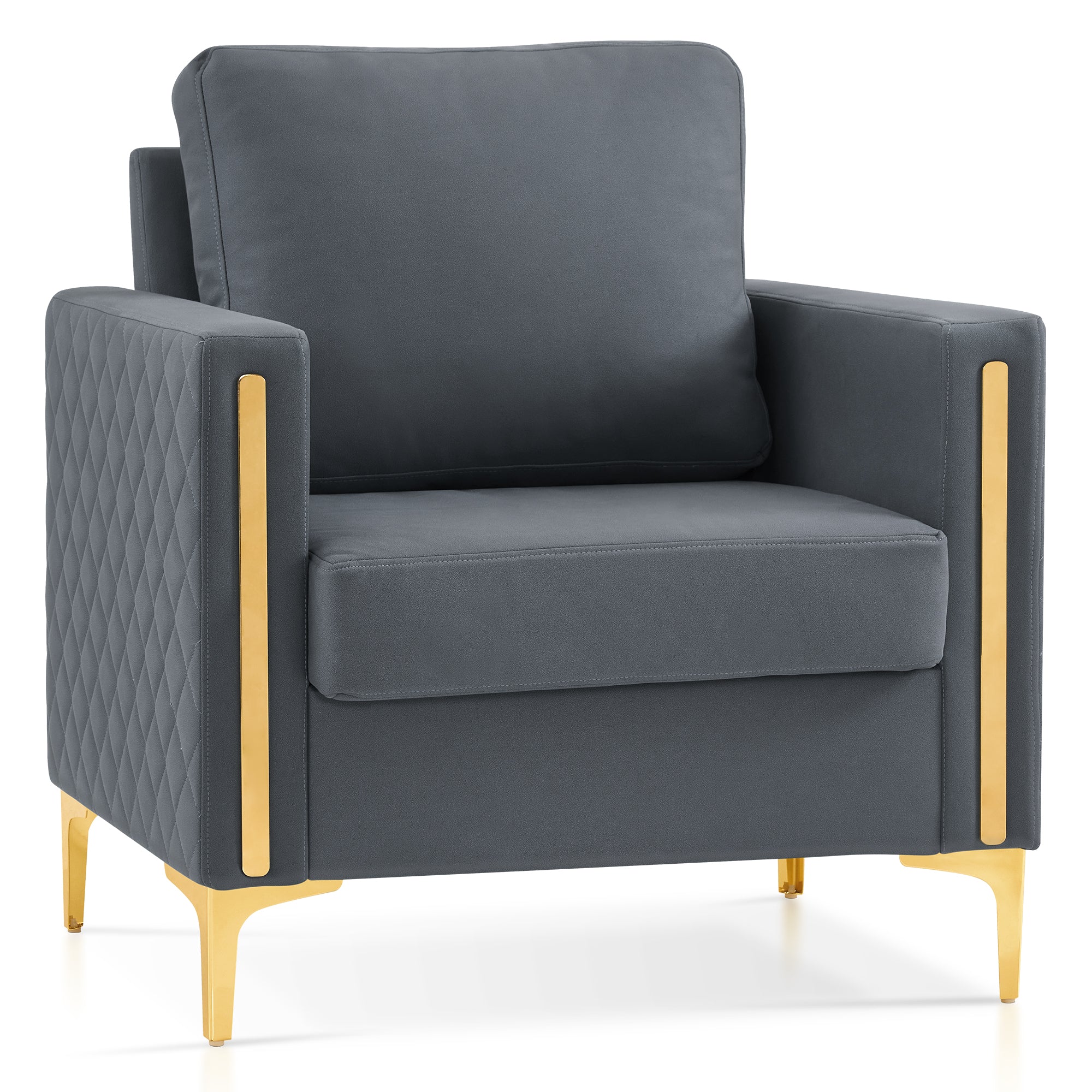 MCombo Accent Club Chair, Leathaire Fabric Upholstered Single Sofa Chairs, Modern Armchair for Living Room Office HQ614