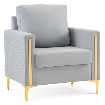 MCombo Accent Club Chair, Leathaire Fabric Upholstered Single Sofa Chairs, Modern Armchair for Living Room Office HQ614