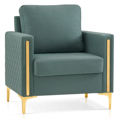 MCombo Accent Club Chair, Leathaire Fabric Upholstered Single Sofa Chairs, Modern Armchair for Living Room Office HQ614