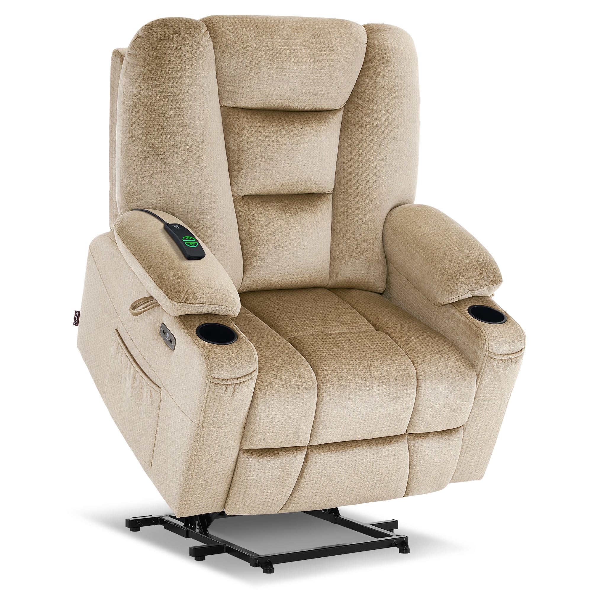 MCombo Power Lift Recliner Chair with Massage and Heat for Elderly People, Fabric 7529 Series