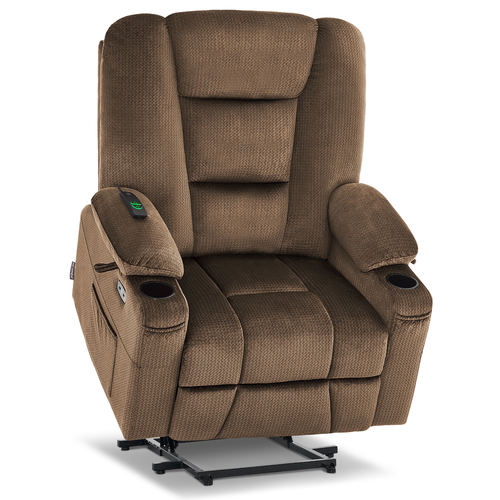 MCombo Large-Wide Power Lift Recliner Chair with Massage and Heat for Big and Tall Elderly People, Fabric R7541