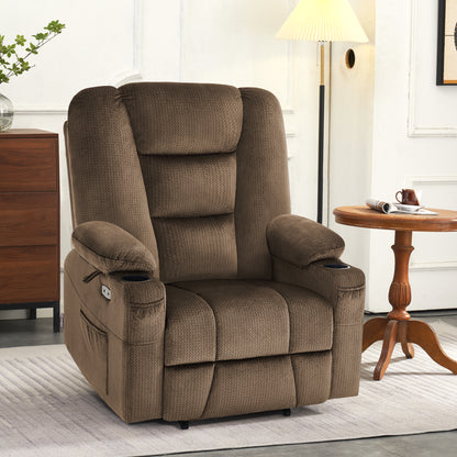 MCombo Large-Wide Power Lift Recliner Chair with Massage and Heat for Big and Tall Elderly People, Fabric R7541