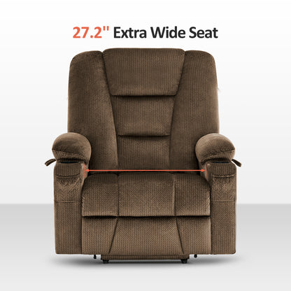 MCombo Large-Wide Power Lift Recliner Chair with Massage and Heat for Big and Tall Elderly People, Fabric R7541