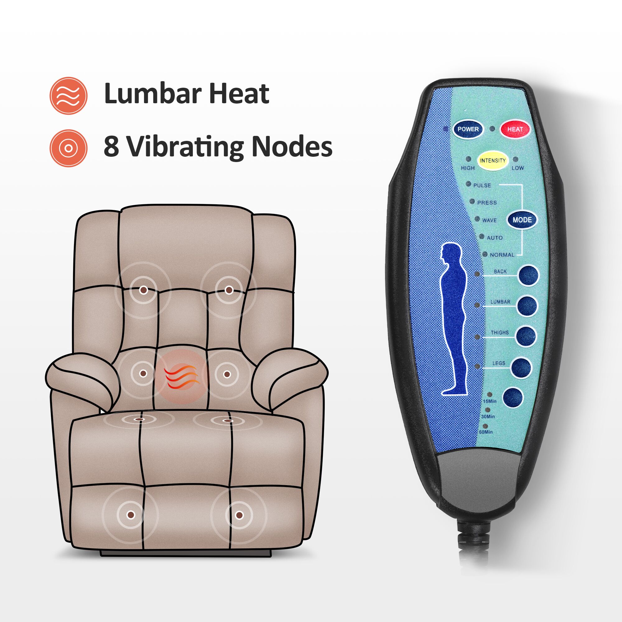 massage heating remote 