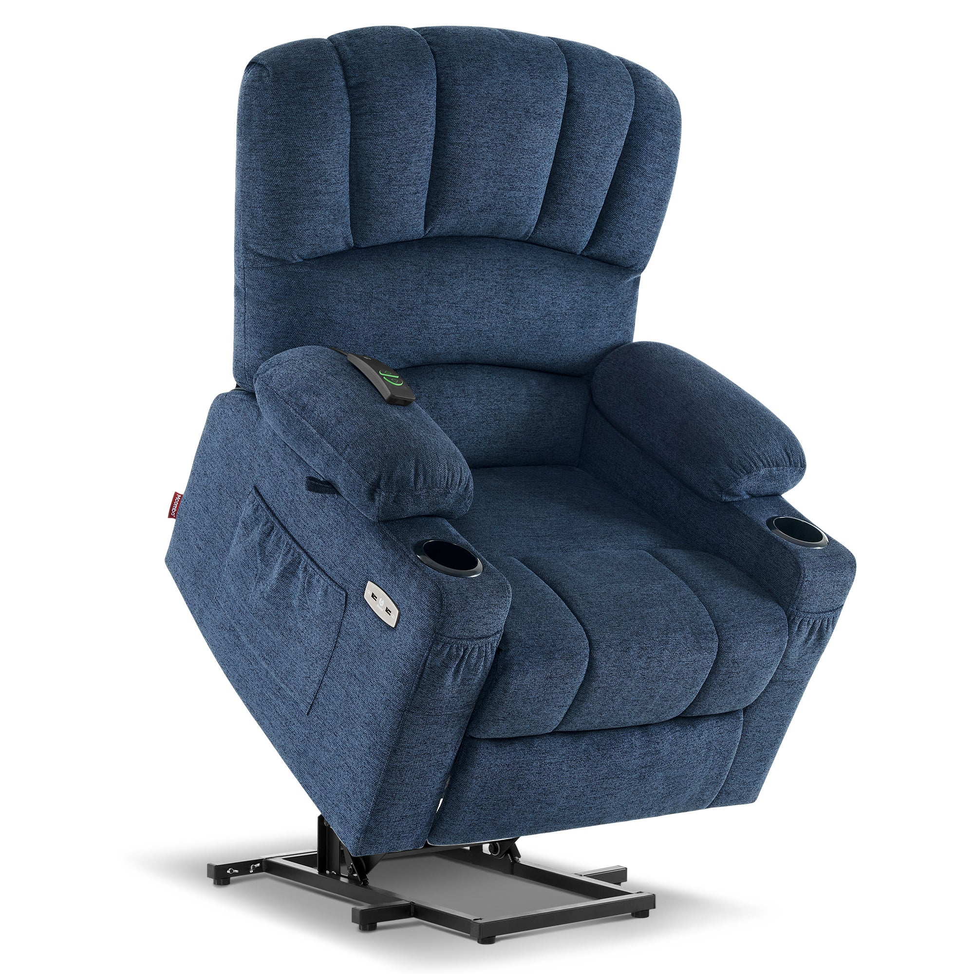 MCombo Power Lift Recliner Chair Sofa with Massage and Heat for Elderly People, Cup Holders, USB Ports, Side Pockets, Fabric 7095 Series