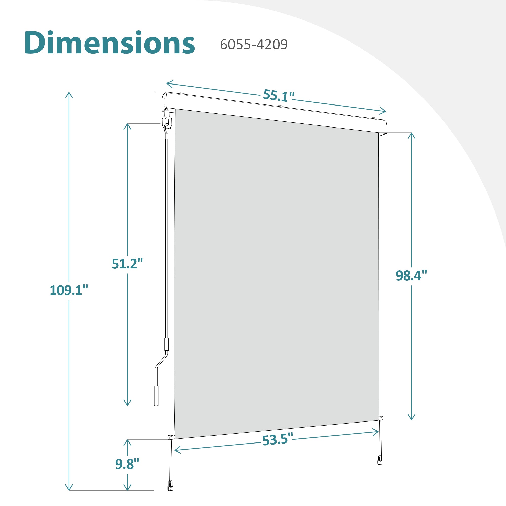 MCombo Outdoor Drop down Awning, Patio Roller Shades, Protective Valance for Porch, 4209  4254