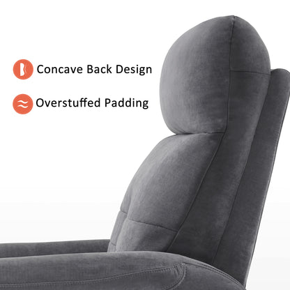 MCombo Fabric Power Recliner, Electric Swivel Glider Rocker Recliner Chair for Nursery with USB Ports, Side Pockets for Living Room, Small Space 6160-7763