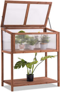 Mcombo Wooden Cold Frame Greenhouse Raised Kit, Portable Wood Greenhou ...