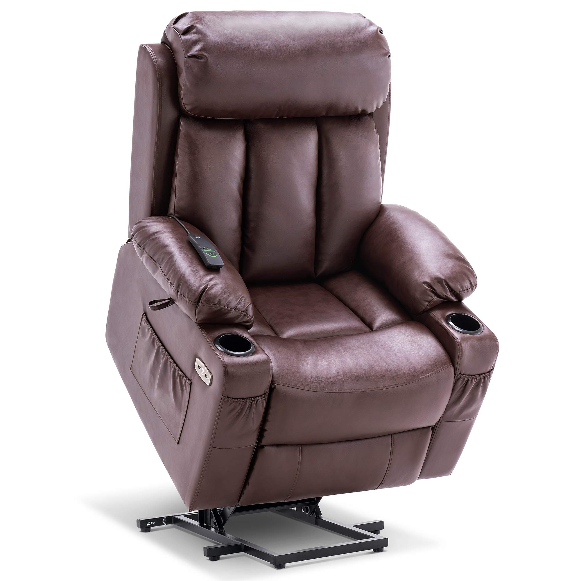 MCombo Large Electric Power Lift Recliner Chair with Extended Footrest for Big and Tall Elderly People, Hand Remote Control, Lumbar Pillow, USB Ports, 7426