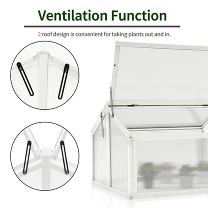 MCombo Double Box Wooden Greenhouse Cold Frame Raised Plants Bed Protection 6057-0145