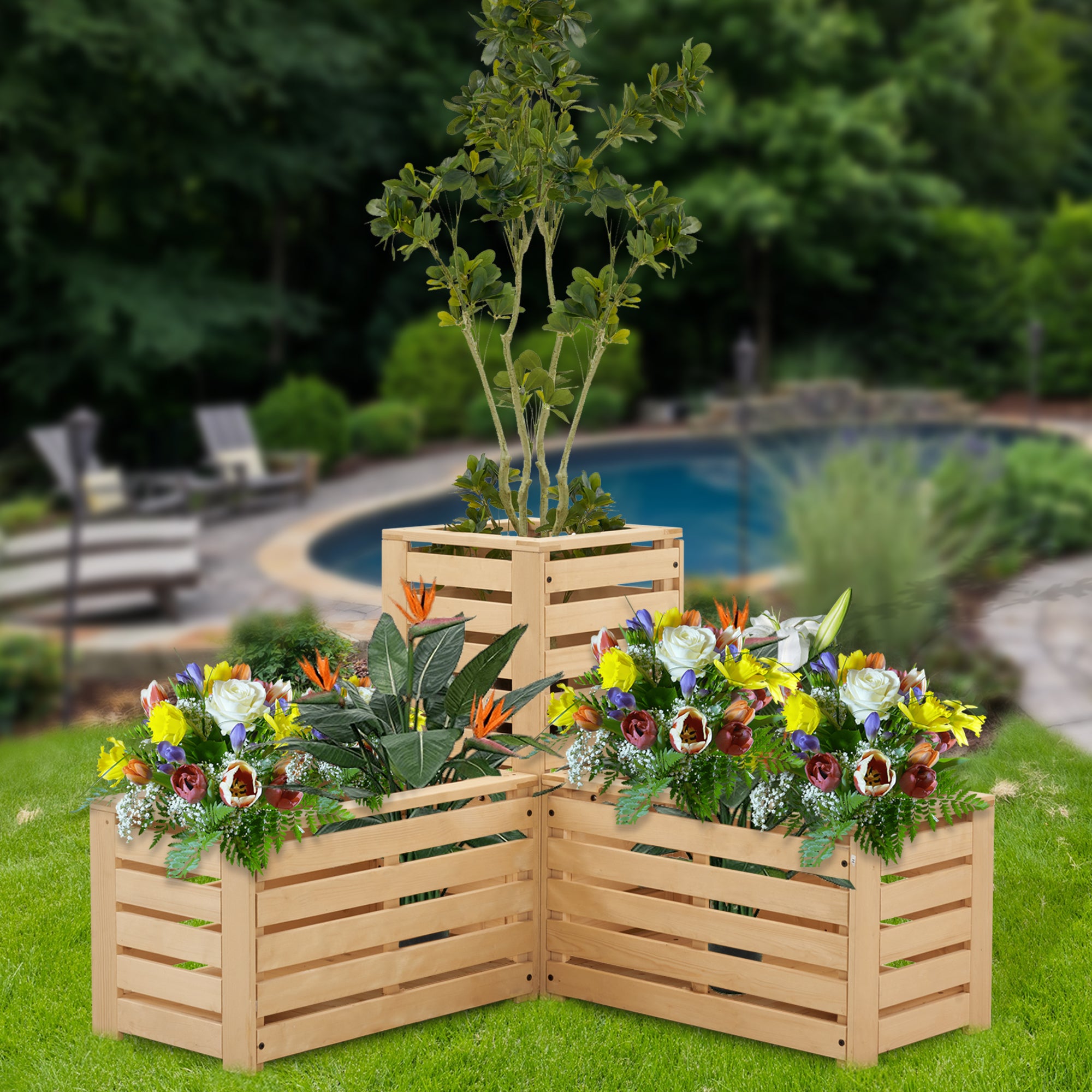 Outdoor Wooden Planter Box, 0315