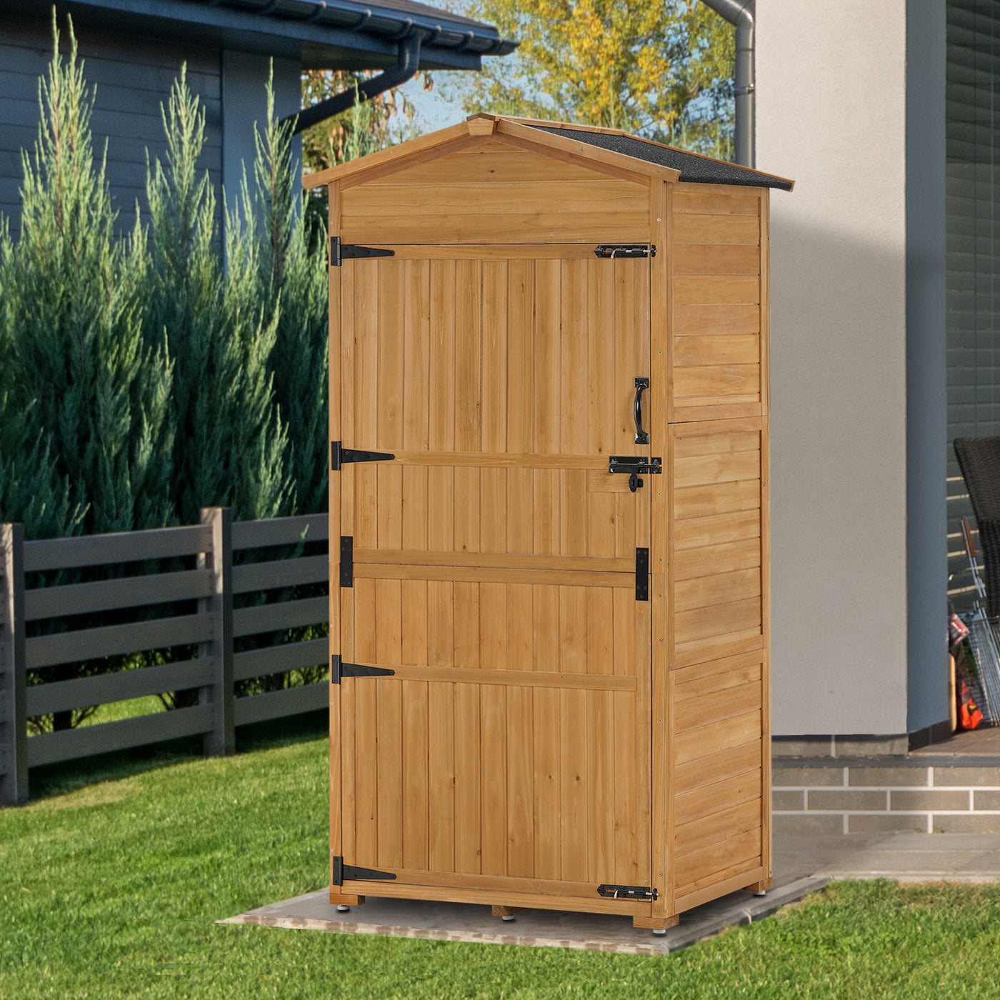 Mcombo Large Outdoor Storage Cabinet With Folding Table, Oversize Gard 