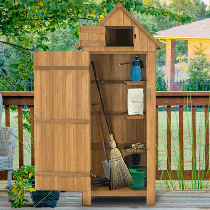 MCombo 70” Wooden Garden Shed Wooden Lockers with Fir Wood, Fashionable Design with Double Doors Cabinet 6056-0770