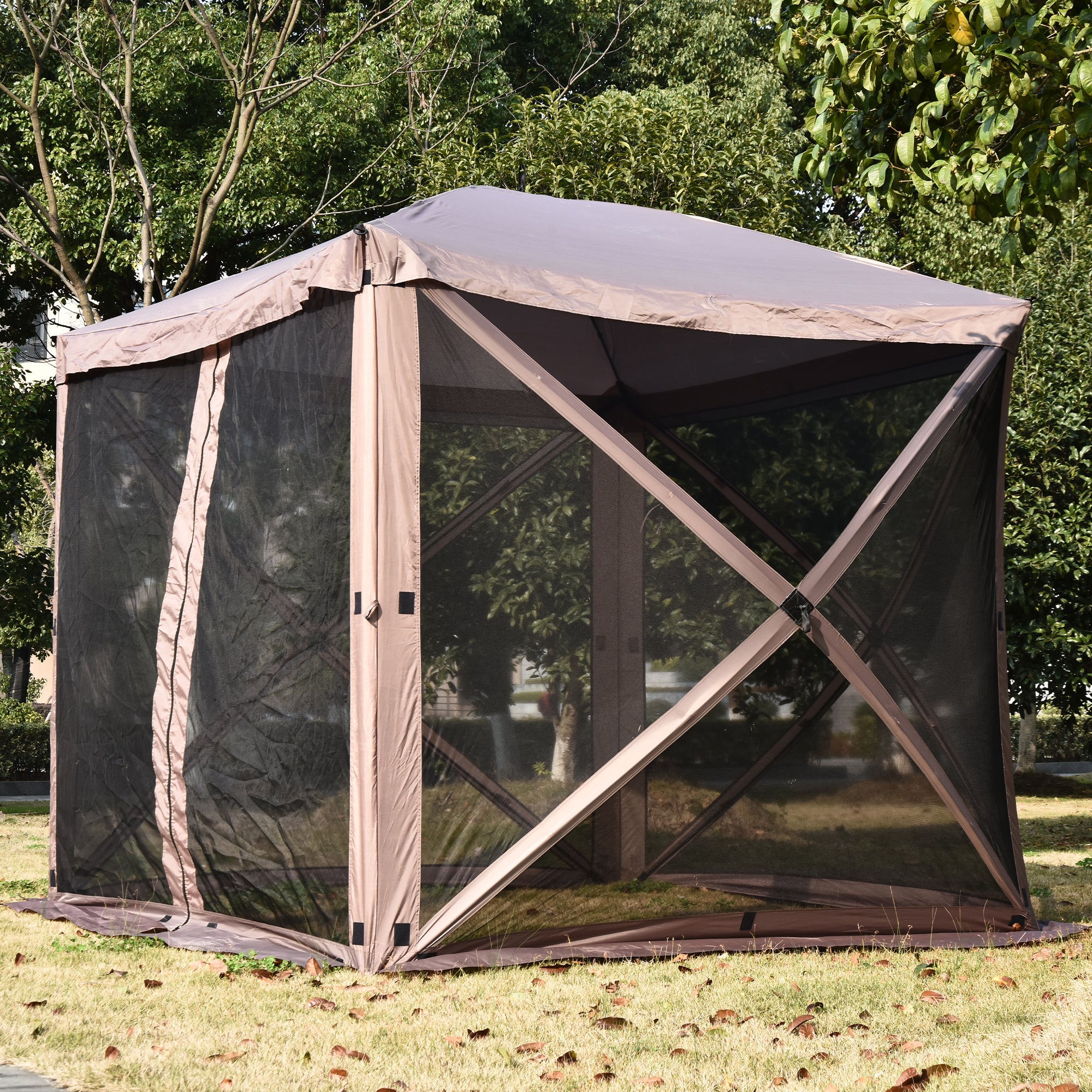 Mcombo Gazebo Tent Pop Up Portable Wheel Durable Screen Tent (3-5 Persons) 6052-C1024