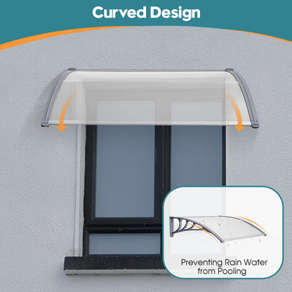 MCombo 40"×40", 40"×80" ,or 40"×120" Window Awning Outdoor Polycarbonate Front Door Patio Cover Garden Canopy 6055-4040/4080/4012