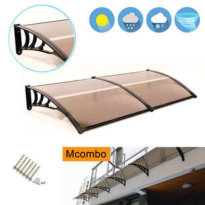 USED of MCombo 40"×40", 40"×80",  40"×120" Window Awning Outdoor Polycarbonate Front Door Patio Cover Garden Canopy 6055-4040/4080/4012