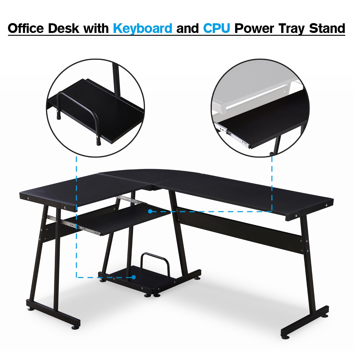 L Shaped Workstation Laptop Table, 7112