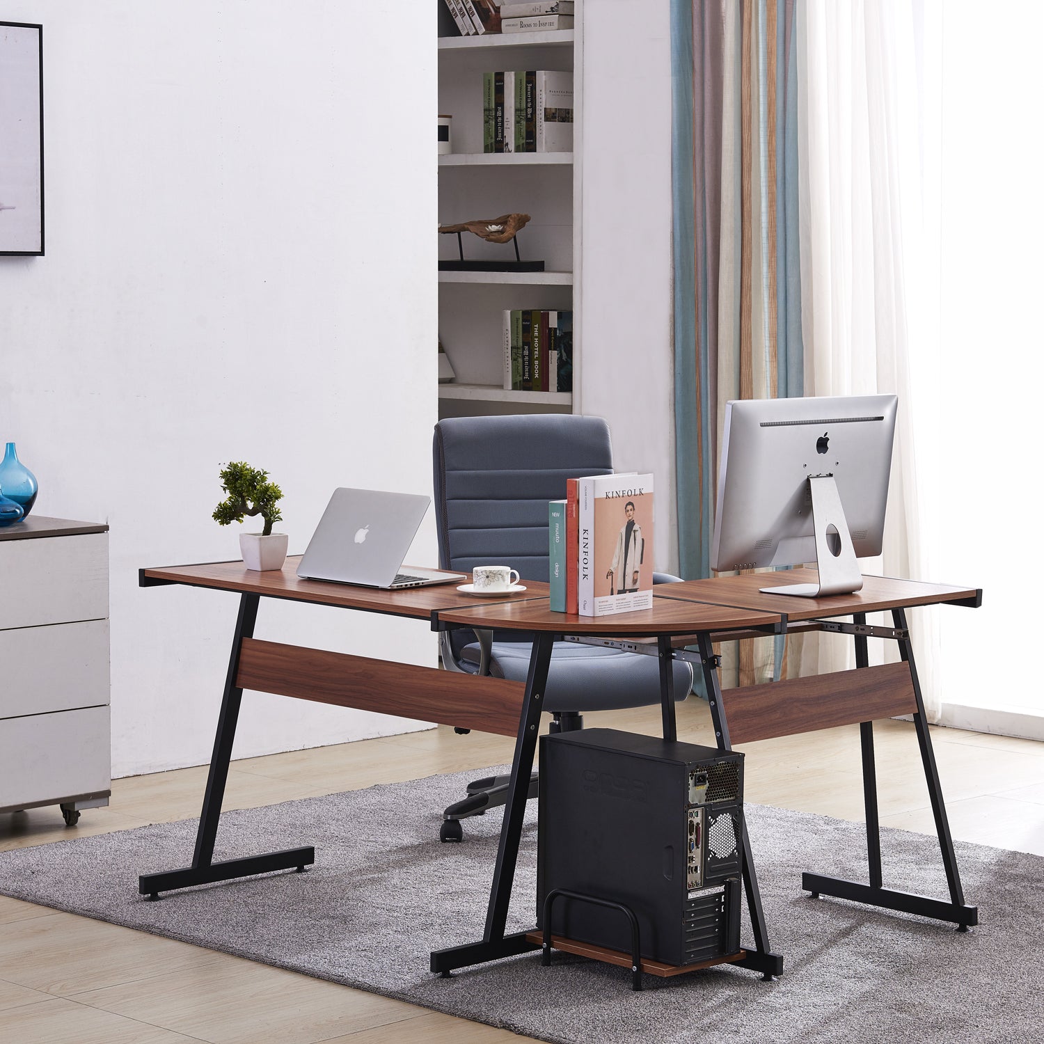 L Shaped Workstation Laptop Table, 7112