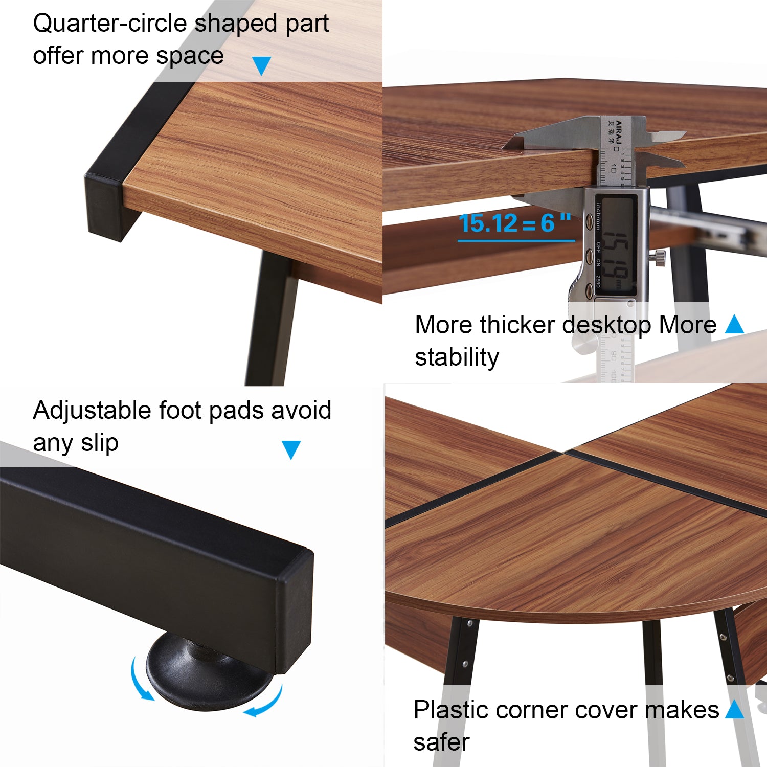 L Shaped Workstation Laptop Table, 7112