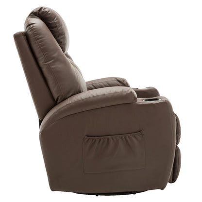 MCombo Manual Swivel Glider Rocker Recliner Chair with Massage and Heat for Adult, Cup Holders, USB Ports, 2 Side Pockets 8031,8041