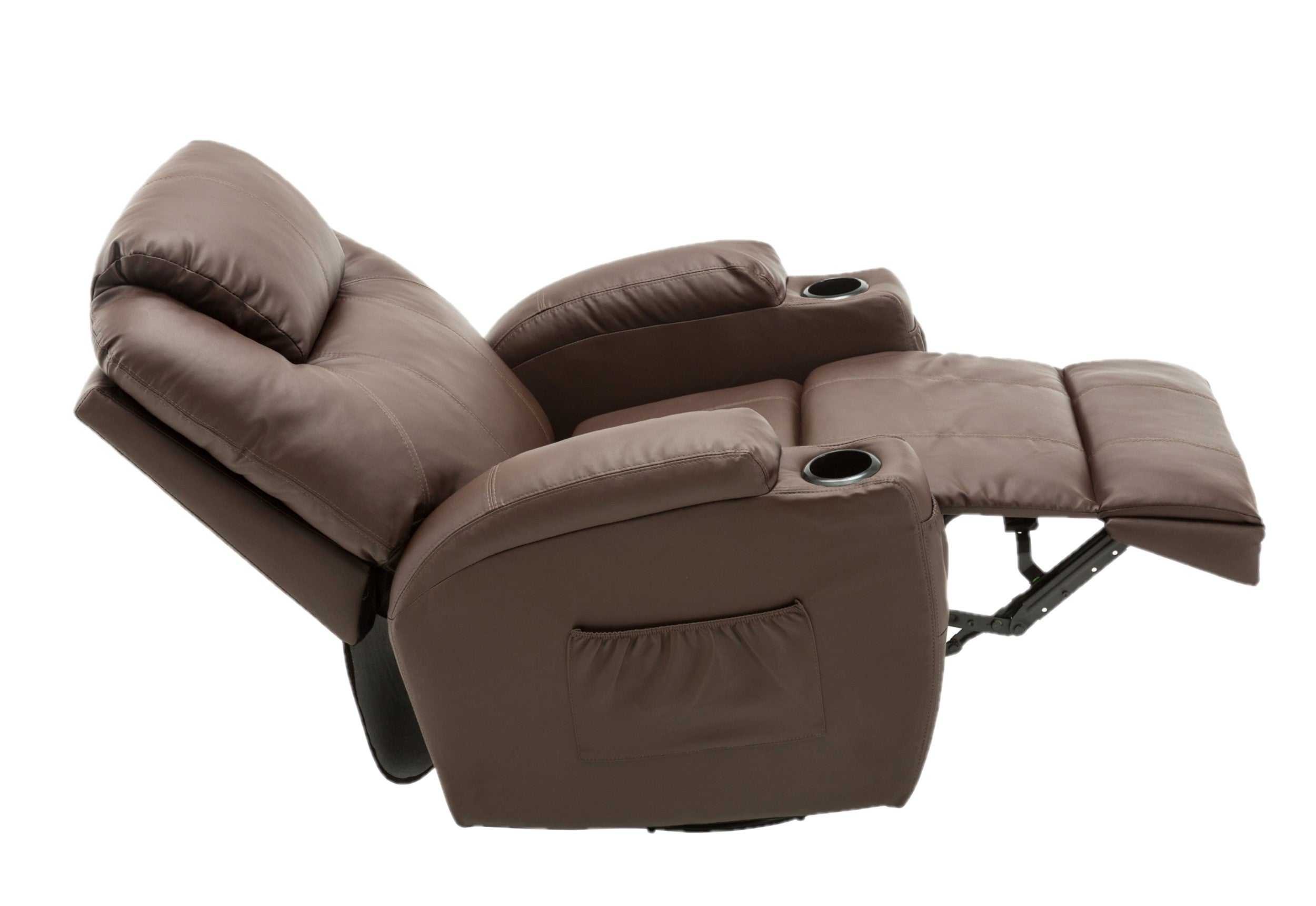 MCombo Manual Swivel Glider Rocker Recliner Chair with Massage and Heat for Adult, Cup Holders, USB Ports, 2 Side Pockets 8031,8041