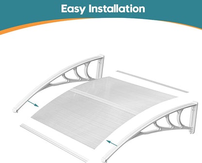 MCombo 40"×40", 40"×80" ,or 40"×120" Window Awning Outdoor Polycarbonate Front Door Patio Cover Garden Canopy 6055-4040/4080/4012