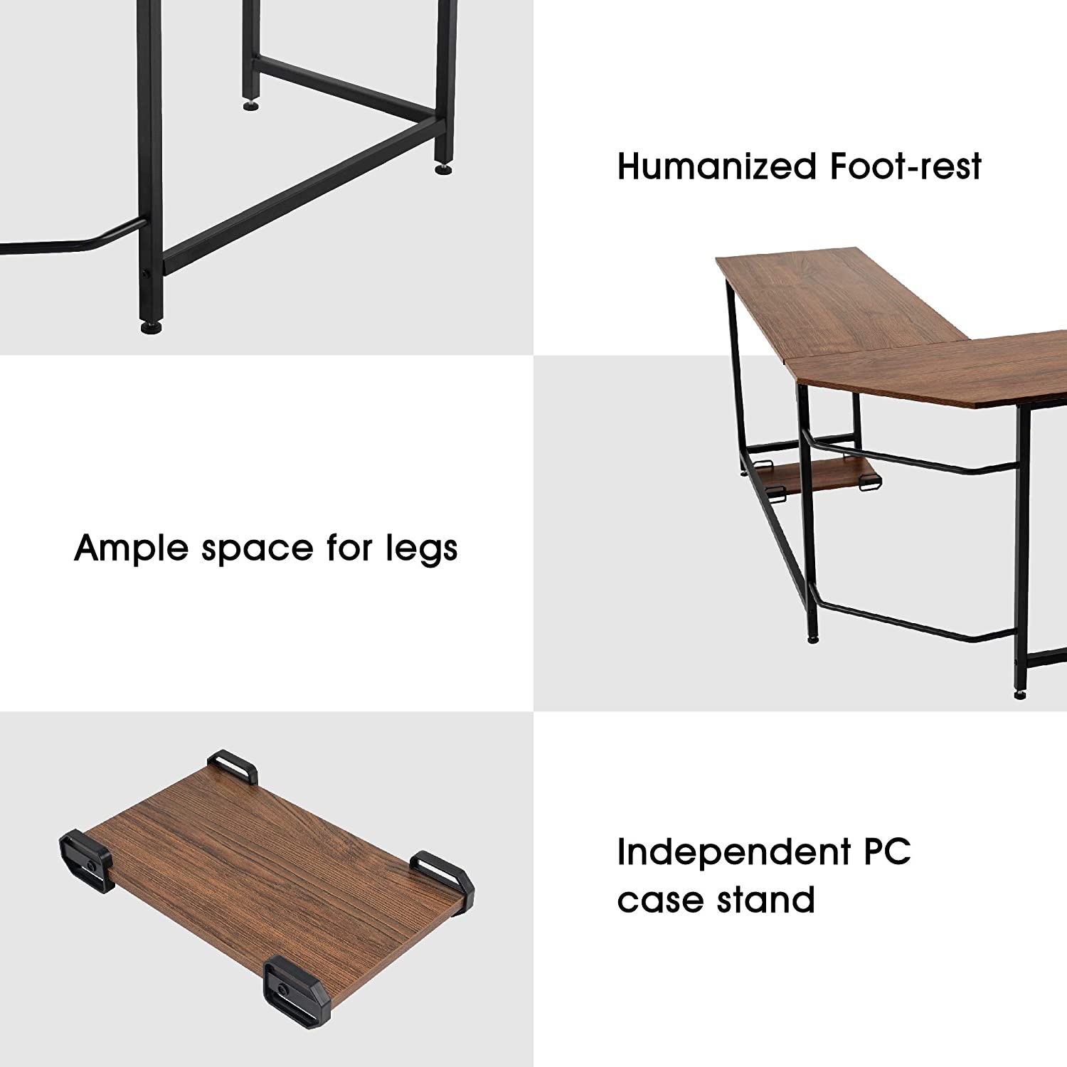 L Shaped Desk Corner Desk Gaming Desk PC Table Writing Workstation Simplest Modern Computer Desk for Home Office Small Space 6400